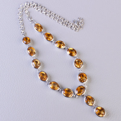 Gargantilha de Prata com Citrino - 64034