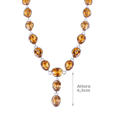 Gargantilha de Prata com Citrino - 64034