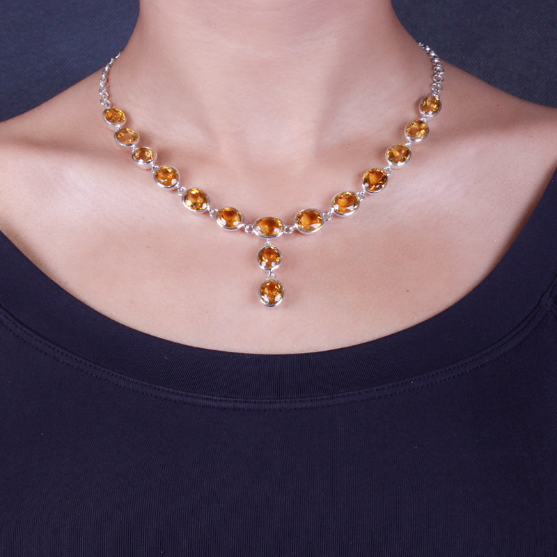 Gargantilha de Prata com Citrino - 64034