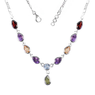 Gargantilha de Prata com Pedras - 64036