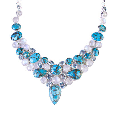 Gargantilha de Prata com Pedras - 64045