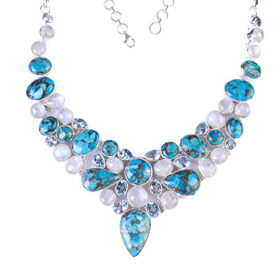 Gargantilha de Prata com Pedras - 64045