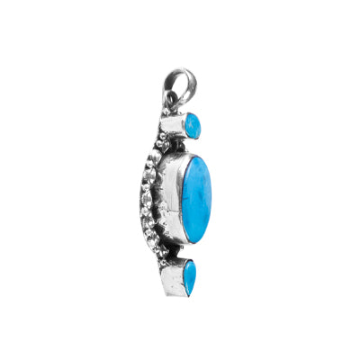 Pingente de Prata com Turquesa - 64046