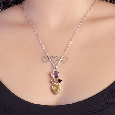 Pingente de Prata com Pedras - 64049