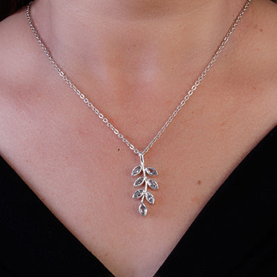 Pingente de Prata Folha com Topázio - 64054