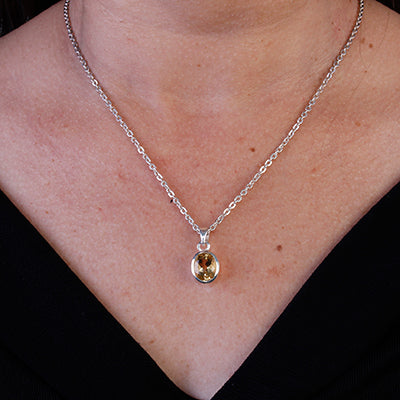 Pingente de Prata com Citrino - 64060
