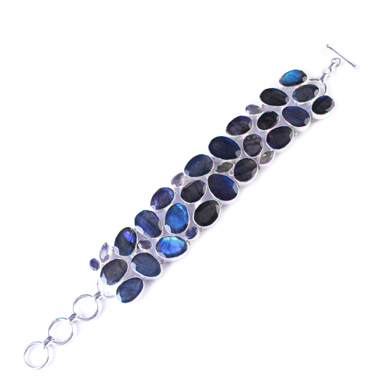 Pulseira de Prata com Labradorita - 64070