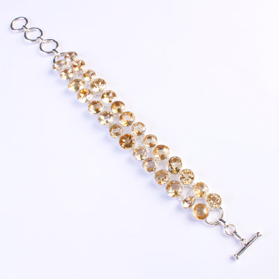 Pulseira de Prata com Citrino - 64075