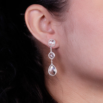 Brinco de Prata com Cristal - 64090