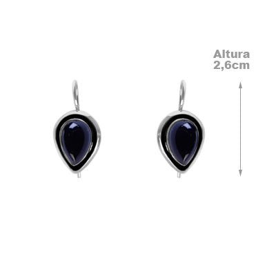 Brinco de Prata com Ágata - 64091