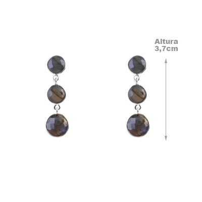 Brinco de Prata com Labradorita - 64102