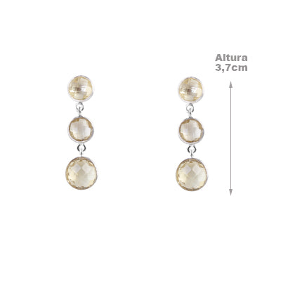 Brinco de Prata com Citrino - 64107