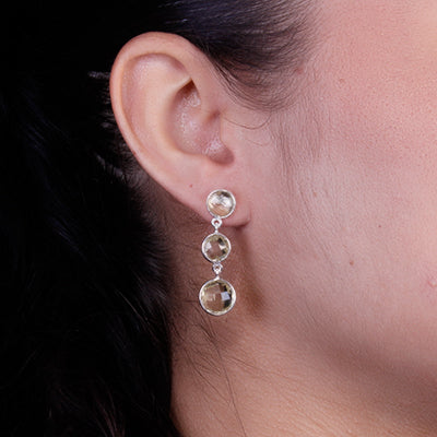 Brinco de Prata com Citrino - 64107