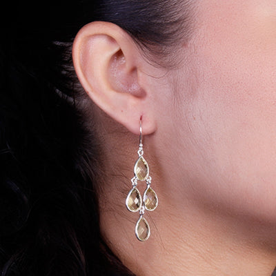 Brinco de Prata com Citrino - 64111