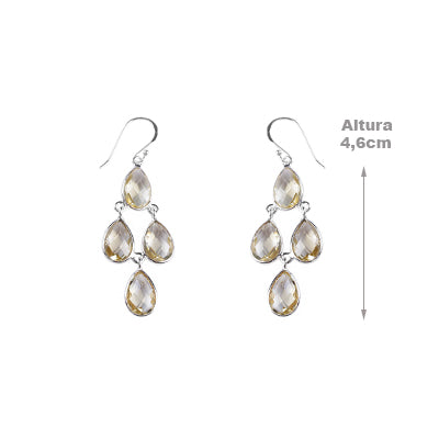 Brinco de Prata com Citrino - 64111