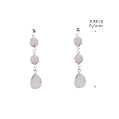 Brinco de Prata com Pedra da Lua - 64114