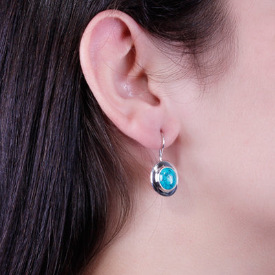 Brinco de Prata com Turquesa - 64126