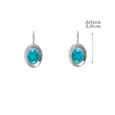 Brinco de Prata com Turquesa - 64126