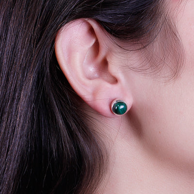 Brinco de Prata com Malaquita - 64147