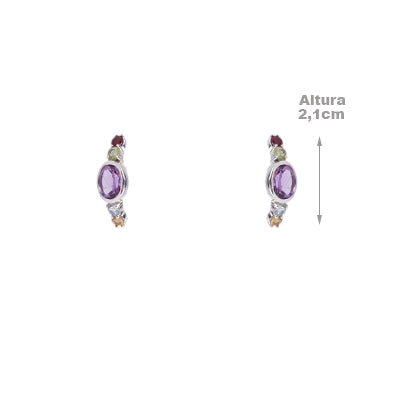 Brinco de Prata com Pedras - 64153