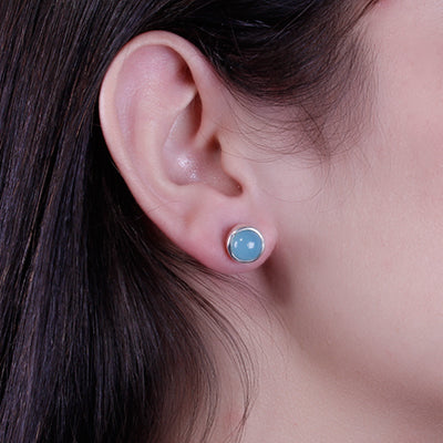 Brinco de Prata com Calcedônia - 64157