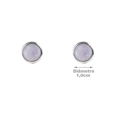 Brinco de Prata com Pedra da Lua- 64174