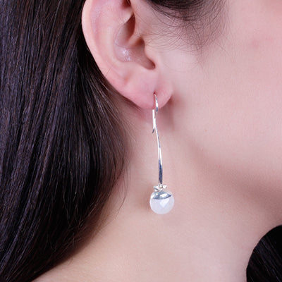 Brinco de Prata com Pedra da Lua - 64176