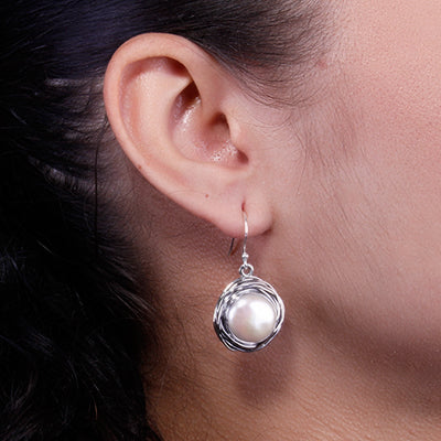 Brinco de Prata com Pérola - 64177