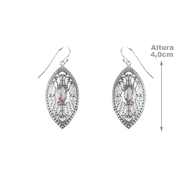 Brinco de Prata com Citrino - 64178