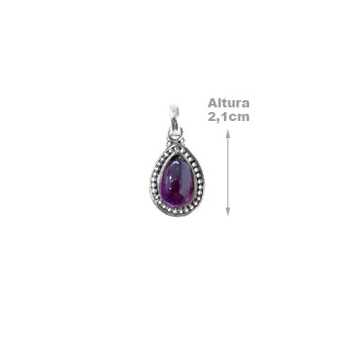 Pingente de Prata com Ametista - 64186