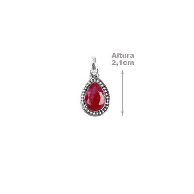 Pingente de Prata com Rubi - 64190