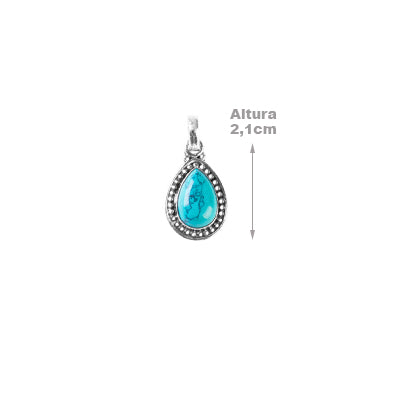 Pingente de Prata com Turquesa - 64191