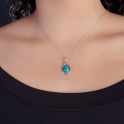Pingente de Prata com Turquesa - 64191