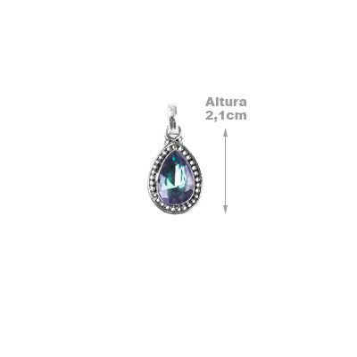 Pingente de Prata com Cristal - 64193
