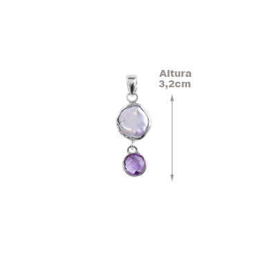 Pingente de Prata com Pedras - 64215