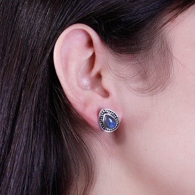 Brinco de Prata com Labradorita - 64225