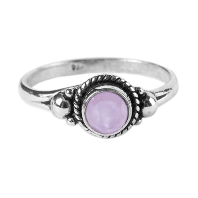 Anel de Prata com Quartzo Rosa - 64241