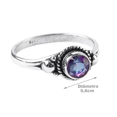 Anel de Prata com Cristal - 64248