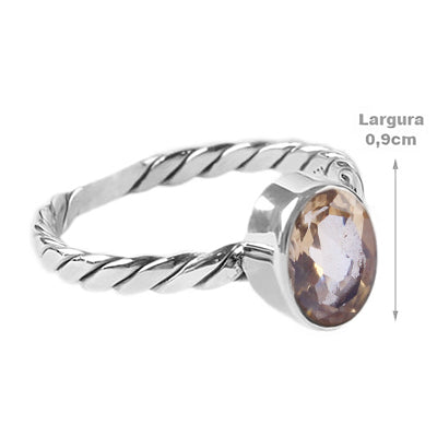 Anel de Prata com Citrino - 64258