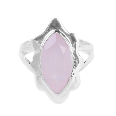 Anel de Prata com Quartzo Rosa - 64261