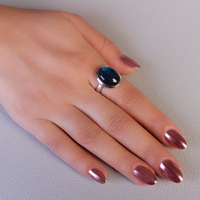 Anel de Prata com Labradorita - 64289