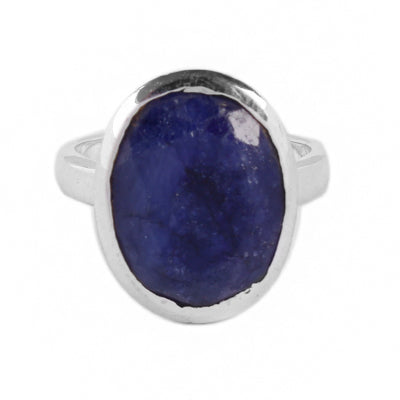 Anel de Prata com Safira - 64293