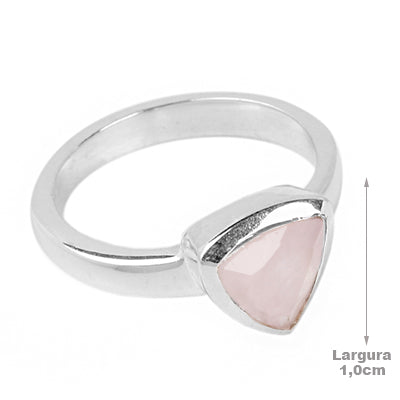 Anel de Prata com Quartzo Rosa - 64300