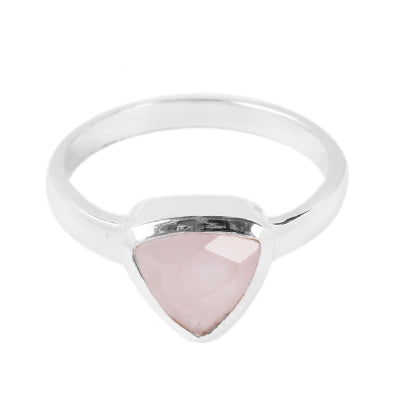 Anel de Prata com Quartzo Rosa - 64300