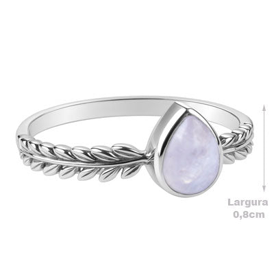 Anel de Prata com Pedra da Lua - 64314