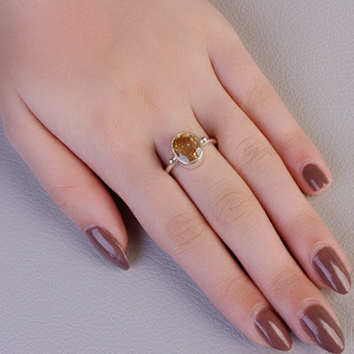 Anel de Prata com Citrino - 64334