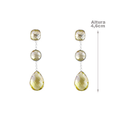 Brinco de Prata com Citrino - 64336