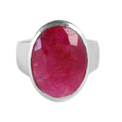 Anel de Prata com Rubi - 64340