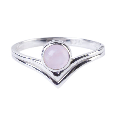Anel de Prata com Quartzo Rosa - 64342