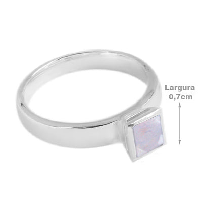 Anel de Prata com Pedra da Lua - 64364